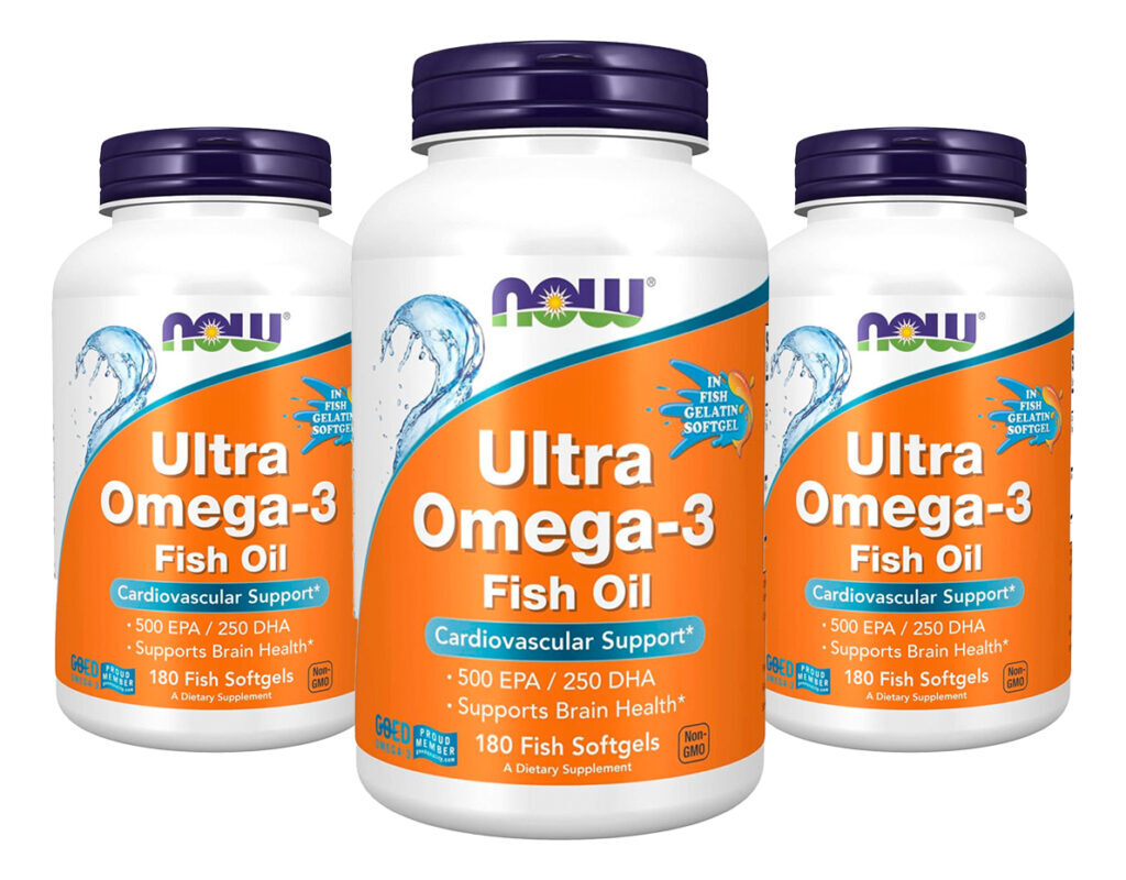 Ultra Omega-3 Now Foods 500/250 Fish Gelatin 180 Softg 3un