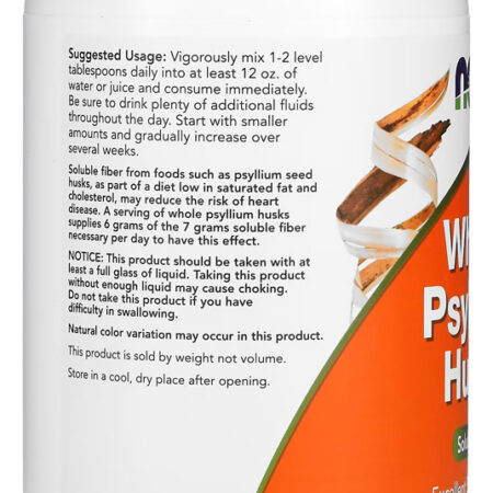 Cascas Psyllium Interia Now Foods 608g + Porta Cápsulas - Imagem 2