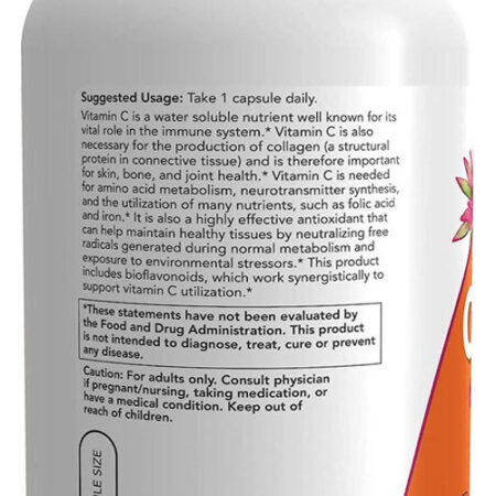 Vitamina C-1000mg Now Foods 100mg Bioflavonóides 250caps 5un - Imagem 5