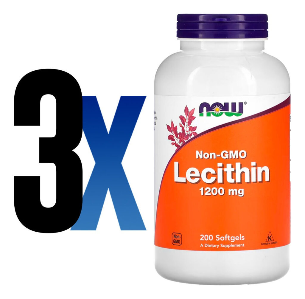 Lecitina 1200mg 200 Soft Importado 3un Now Foods - Imagem 2