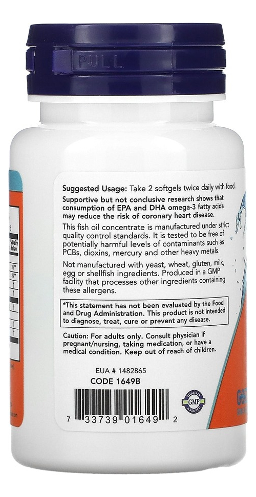 Ômega-3 Molecularmente Destilados Now Foods 30softgels 3un - Imagem 5