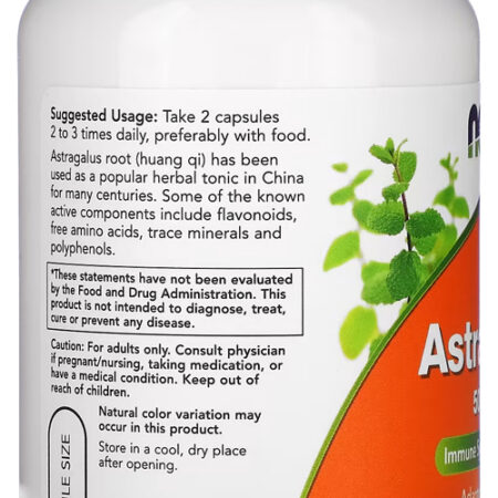 Astragalus 500mg Now Foods 100 Veg Cápsulas Importado Eua - Imagem 3
