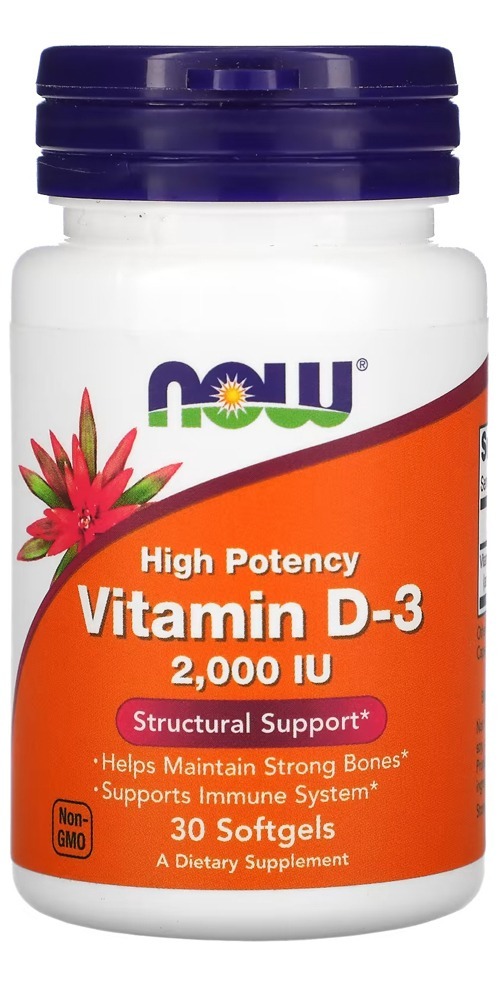 Vitamina D-3 2000iu Now Foods 30 Caps Softgels Importado Eua
