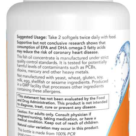 Ômega-3 1000mg 100 Cápsulas Softgels 180 Epa / 120 Dha Now Foods - Imagem 4