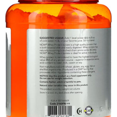 Whey Protein Pó 816 G Sabor Baunilha Importado 4un Now Foods - Imagem 3