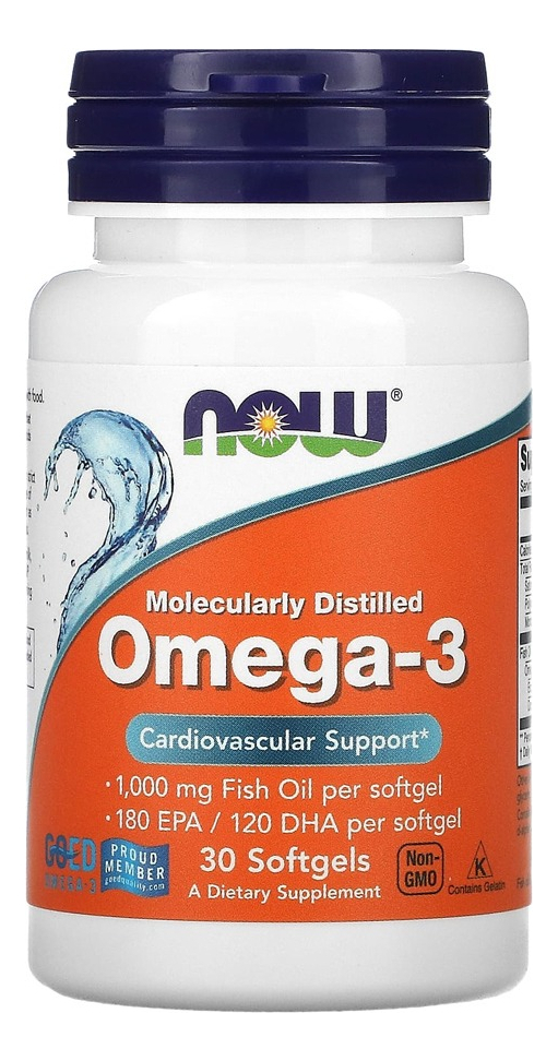 Ômega-3 Molecularmente Destilados Now Foods 30soft Eua/usa Sabor Sem Sabor