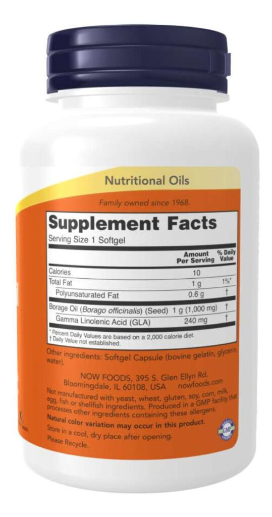 Suplemento En Cápsula Now Aceite De Borraja X 1.2g - Imagem 2