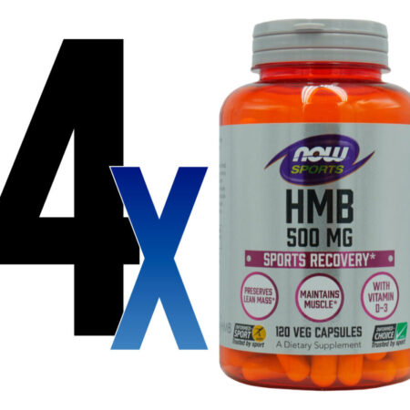 Hmb 500mg Now Foods Com Vitamina D3 120 Veg Caps 4un - Imagem 2