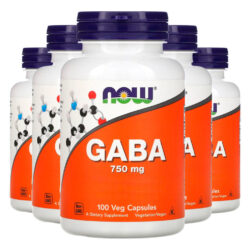 Ácido Gaba 750mg 100 Veg Cáps Importado 5un Now Foods