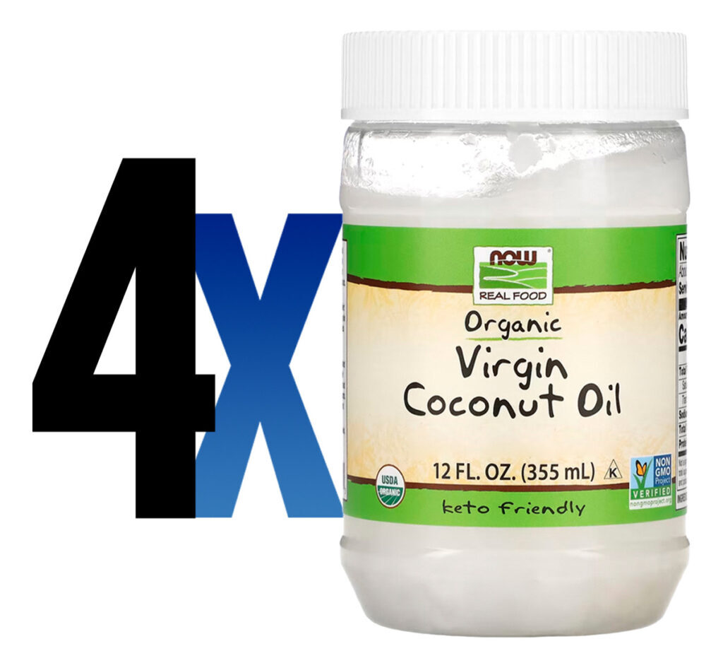 Óleo De Coco Virgem Now Foods 355ml 100% Puro Importado 4un - Imagem 2