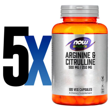 Arginina 500mg E Citrulina 120cáps Importado 5un Now Foods - Imagem 2