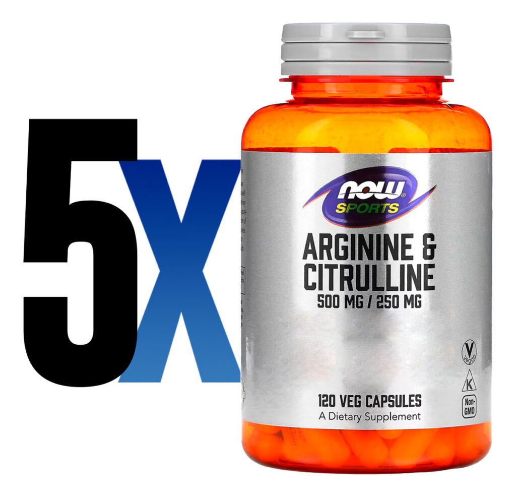 Arginina 500mg E Citrulina 120cáps Importado 5un Now Foods - Imagem 2