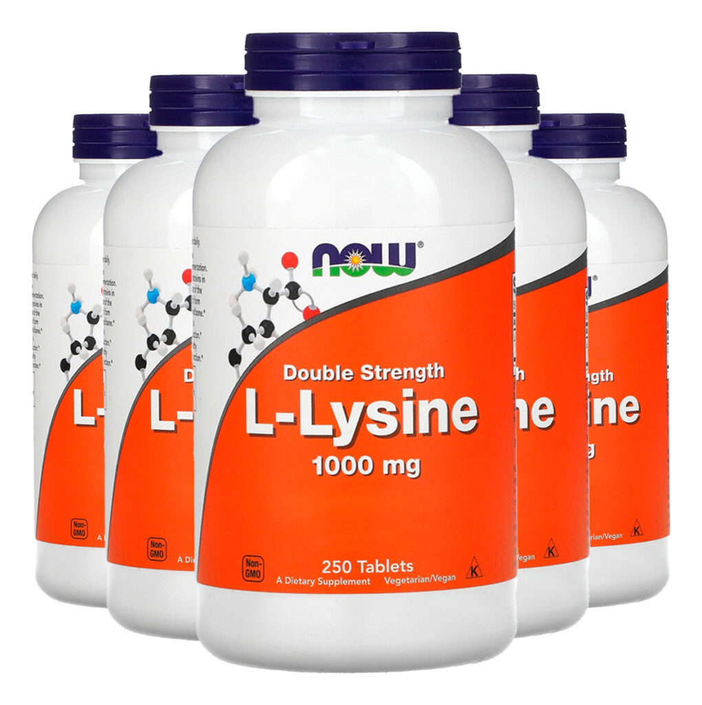 L-lysine Now Foods 1000mg L-lisina 250 Tabs Importado 5un