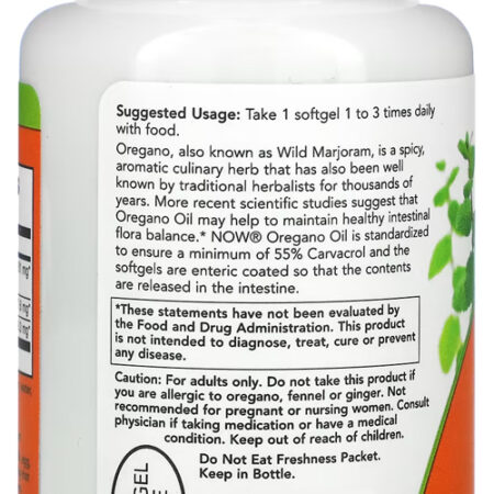 Óleo De Orégano Now Foods Oregano Revestido 90 Sofgels 4un - Imagem 5