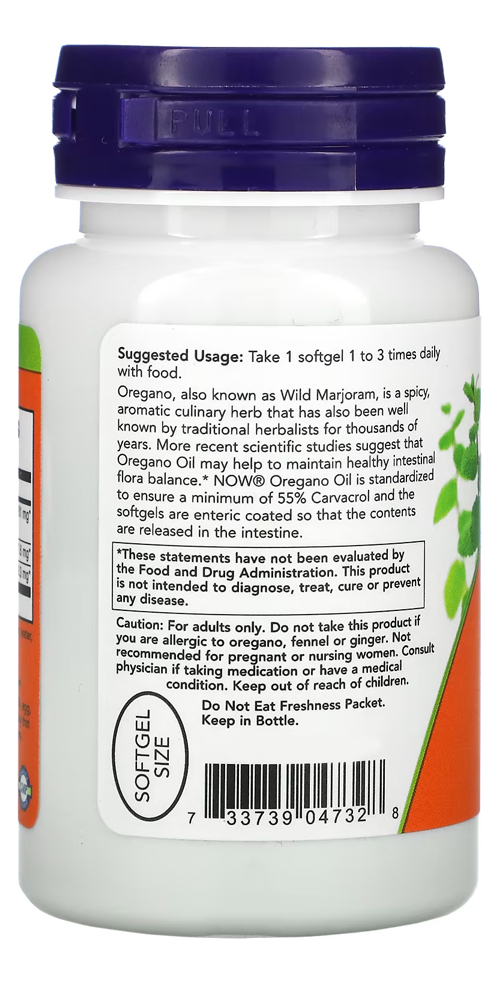 Óleo De Orégano Now Foods Oregano Revestido 90 Sofgels 4un - Imagem 5