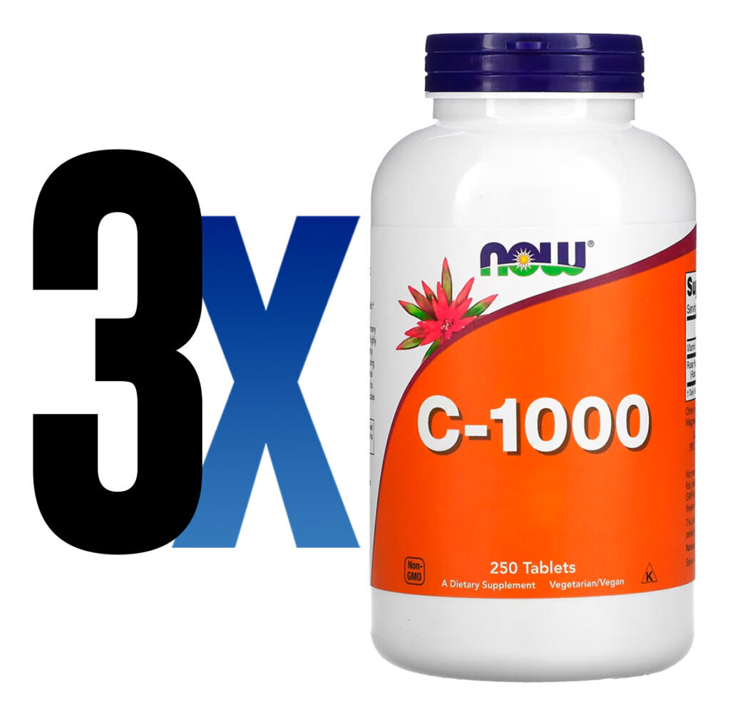 Vitamina C 1000mg+r. Mosqueta 250tab Importado 3un Now Foods - Imagem 2