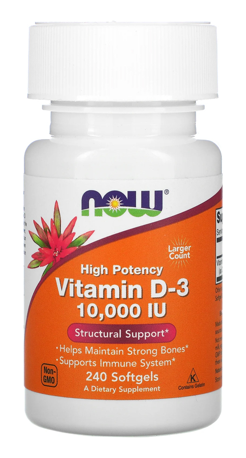 Now Foods Vitamina D3 250mcg Alta Potência 240 Softgels 5un - Imagem 3