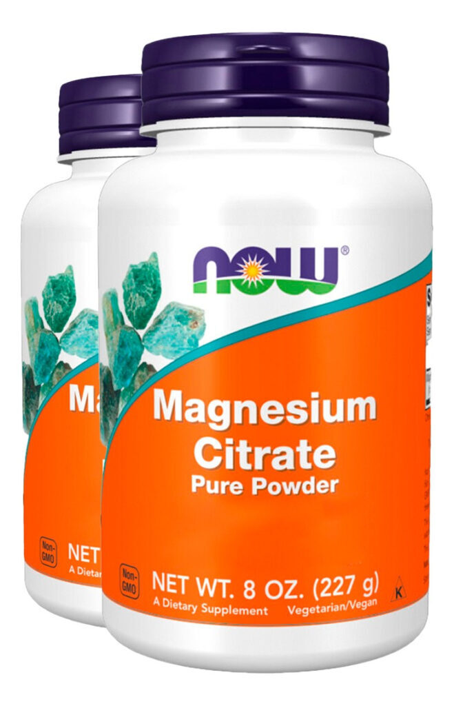 Citrato Magnésio Pó 227g Puro Importado 2un Now Foods