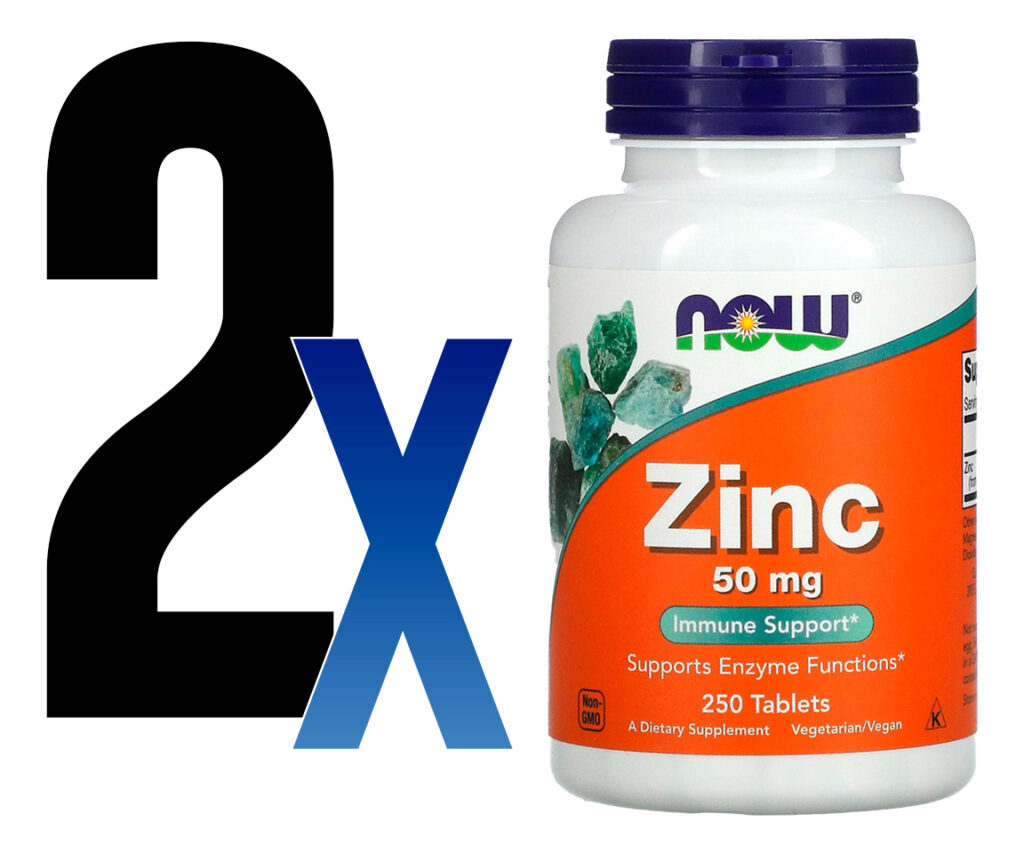 Zinco 50mg Now Foods 250 Tablets 2un Sabor Sem Sabor - Imagem 3