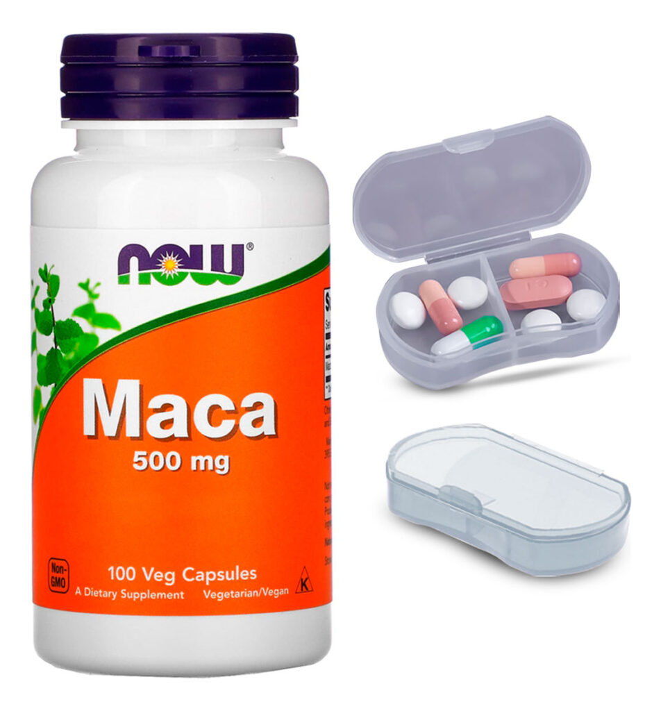 Maca Peruana 500mg Now Foods 100 Caps + Porta Cápsulas