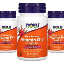 Vitamina D-3 2000iu Now Foods 30 Caps Softgels 5un Sabor Sem Sabor