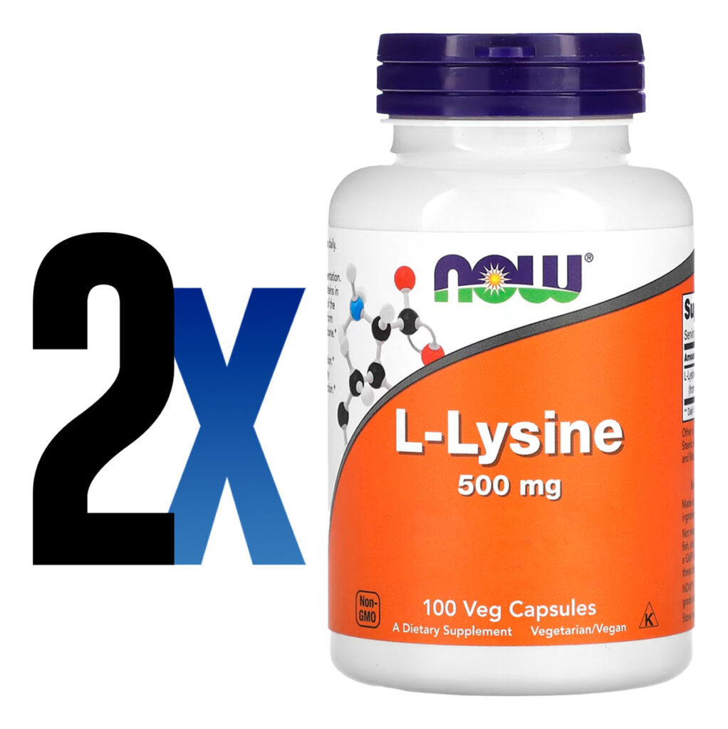 L-lisina 500mg L-lysine 100 Veg Caps Importado 2un Now Foods - Imagem 2