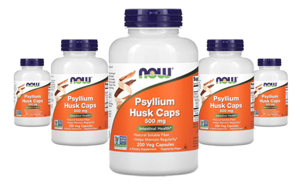 Fibra De Psyllium 500mg Now Foods Psyllium 200veg Caps 5un