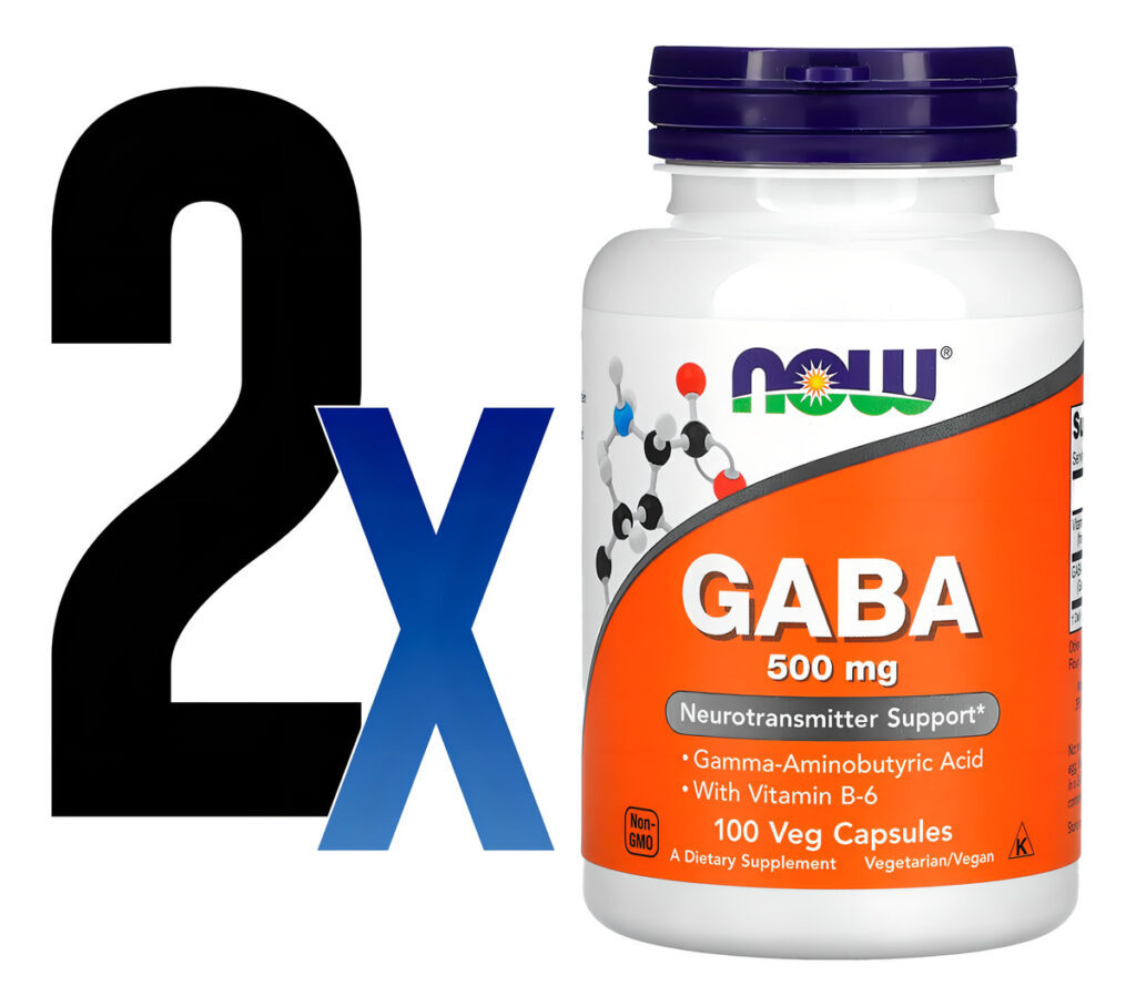 Now Foods Gaba/ácido Gama 500mg E Vitamina B6 100cap Veg 2un Sabor Sem Sabor - Imagem 3