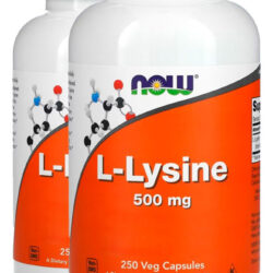 L-lisina 500mg L-lysine 250 Veg Caps Importado 2un Now Foods