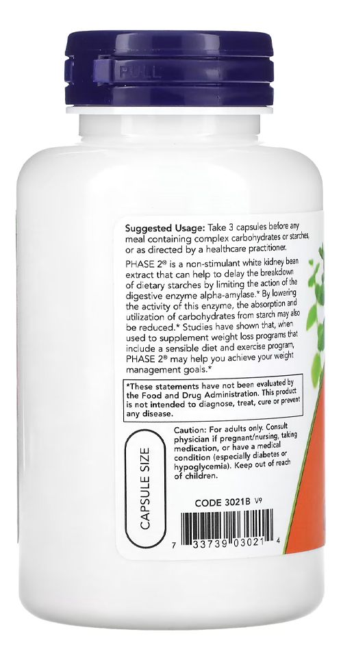 Phase 2 500mg Now Foods 120 Veg Cápsulas Importado 5un - Imagem 3