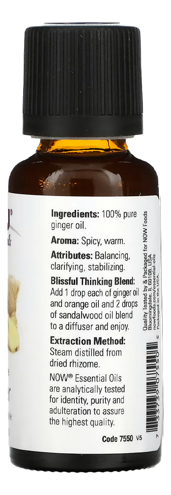 Óleo De Gengibre Now Foods 30 Ml Importado - Imagem 3
