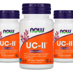Kit C/3 Colágeno Tipo 2 Uc-ii 40mg Now Foods 60 Veg Caps Sabor Sem Sabor