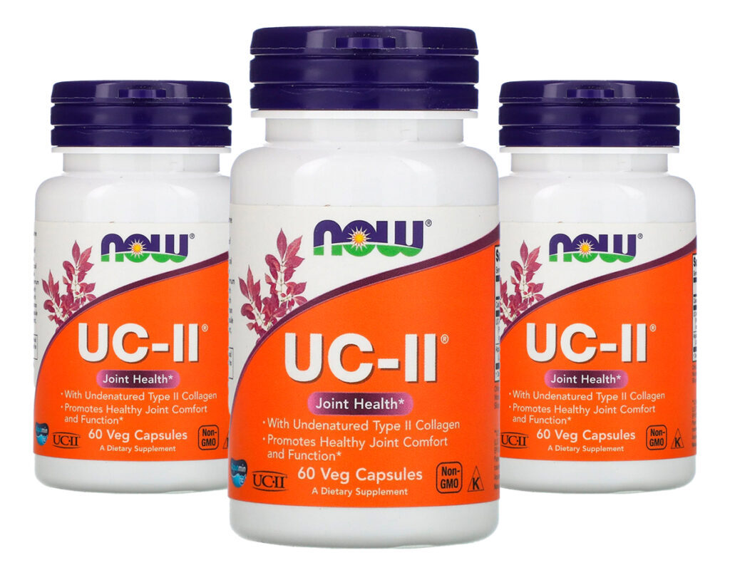 Kit C/3 Colágeno Tipo 2 Uc-ii 40mg Now Foods 60 Veg Caps Sabor Sem Sabor