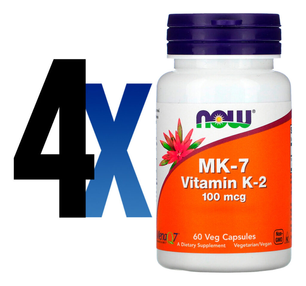 Mk-7 Vitamina K-2 100mcg 60 Veg Cáps Importado 4un Now Foods - Imagem 2