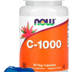 Vitamina C-1000 Now Foods 30 Veg Cápsulas + Porta Cápsulas