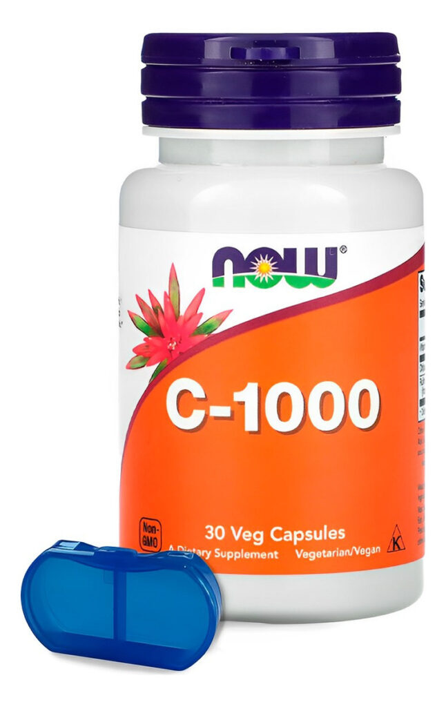 Vitamina C-1000 Now Foods 30 Veg Cápsulas + Porta Cápsulas
