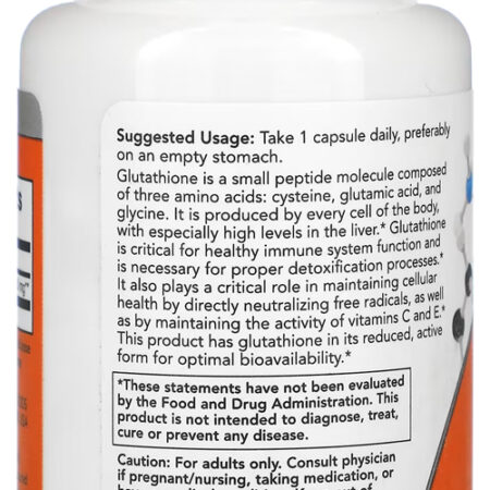 Glutathione Glutationa 250mg Now Foods 60cap Veg 5un - Imagem 4