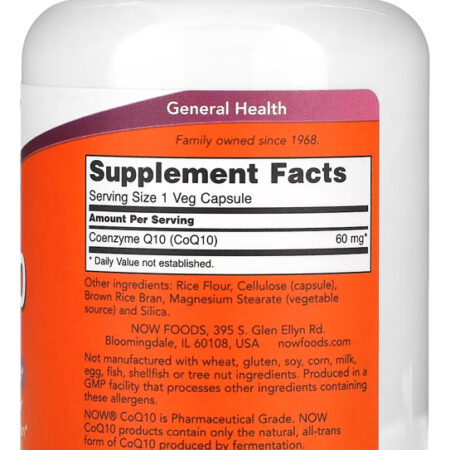Coenzima Coq10 60mg Now Foods 180 Cápsulas Importado 4un - Imagem 3