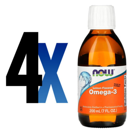 Ômega-3 Fish Oil 200ml Sabor Limão Importado 4un Now Foods - Imagem 2