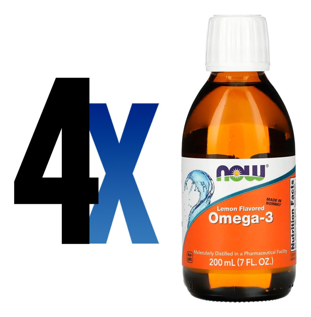 Ômega-3 Fish Oil 200ml Sabor Limão Importado 4un Now Foods - Imagem 2