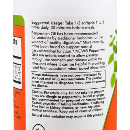 Géis De Hortelã Pimenta Now Foods Peppermint 90softgels 5un - Imagem 5