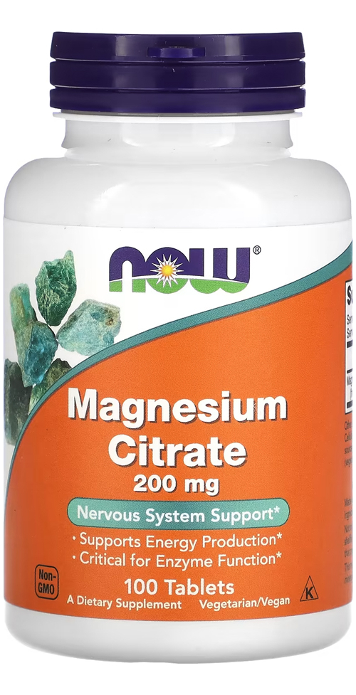 Citrato De Magnésio 200mg Now Foods 100 Tablets