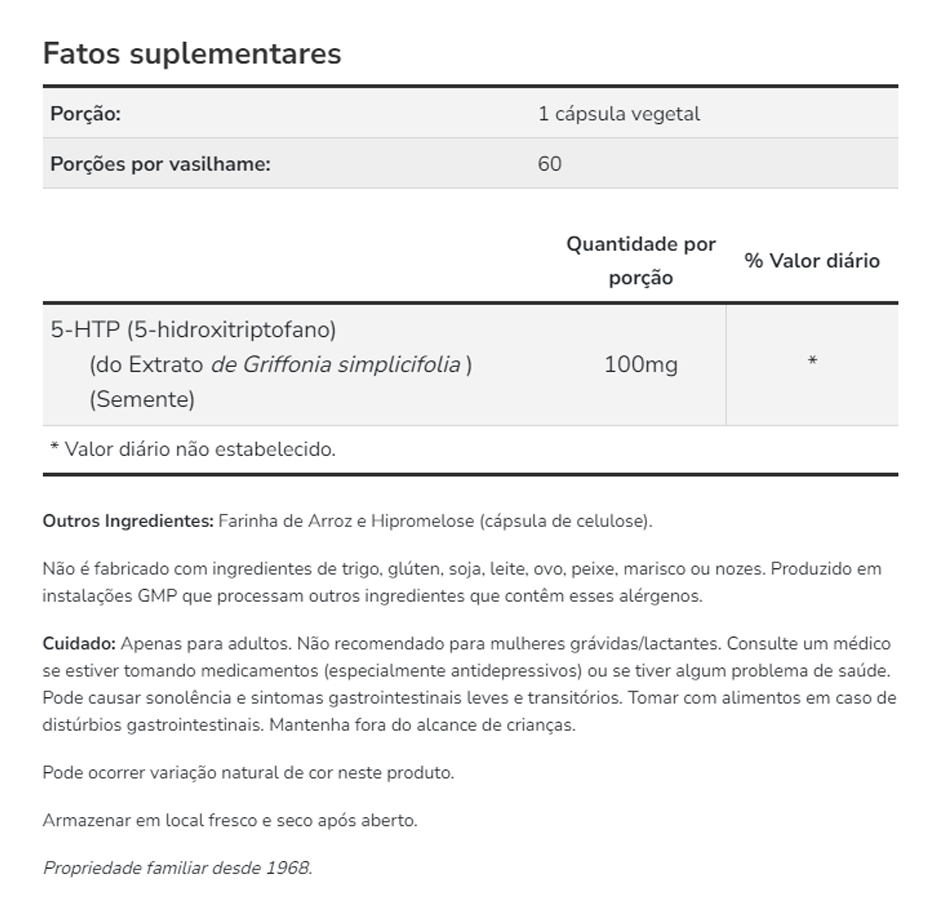5htp 100mg Now Foods 5hidroxitriptofano 120cáp Importado 5un - Imagem 5