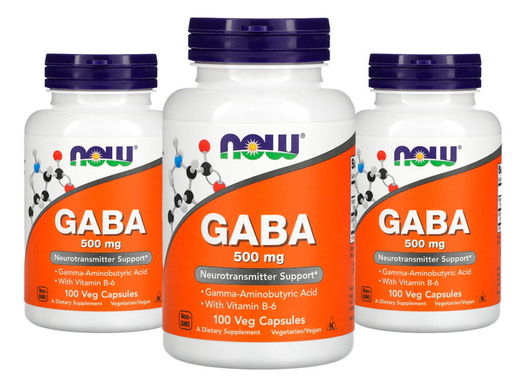 Now Foods Gaba/ácido Gama 500mg E Vitamina B6 100cap Veg 3un