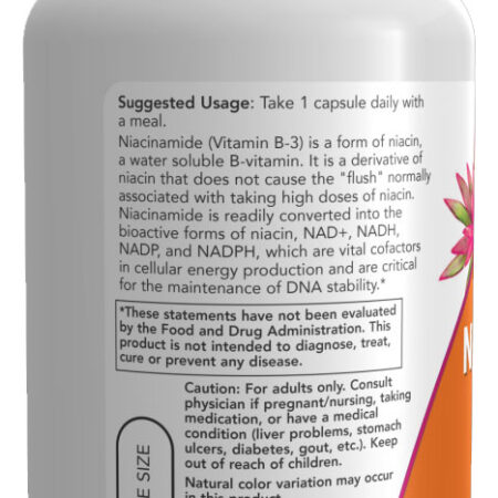 Niacinamida Vit B-3 500mg 100 Veg Cáps Importado - Imagem 3