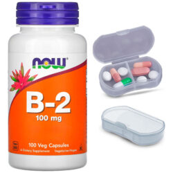 Vitamina B-2 100mg Now Foods 100 Cáps + Porta Cápsulas