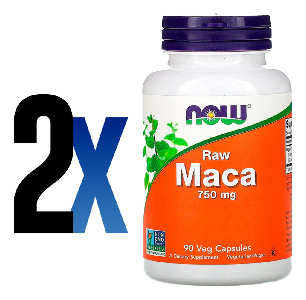 Raw Maca Peruana 750mg 90 Cápsulas Importado 2un Now Foods - Imagem 2