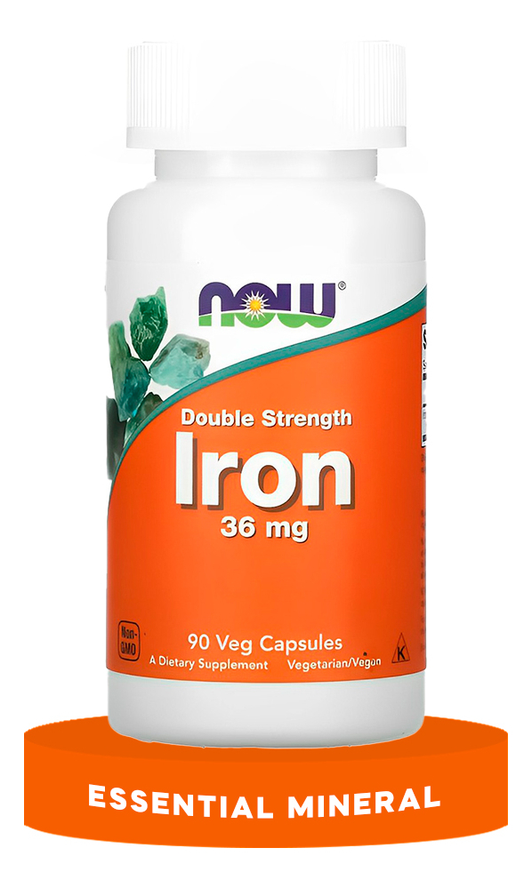 Bisglicinato De Ferro 36mg Now Foods Iron 90 Veg Caps