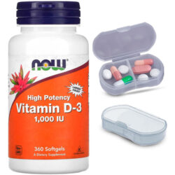 Vitamina D3 1.000ui Now Foods 360softgels + Porta Cápsulas