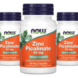 Zinco Picolinato 50mg Now Foods Zinc 60veg Caps 5un Sabor Sem Sabor